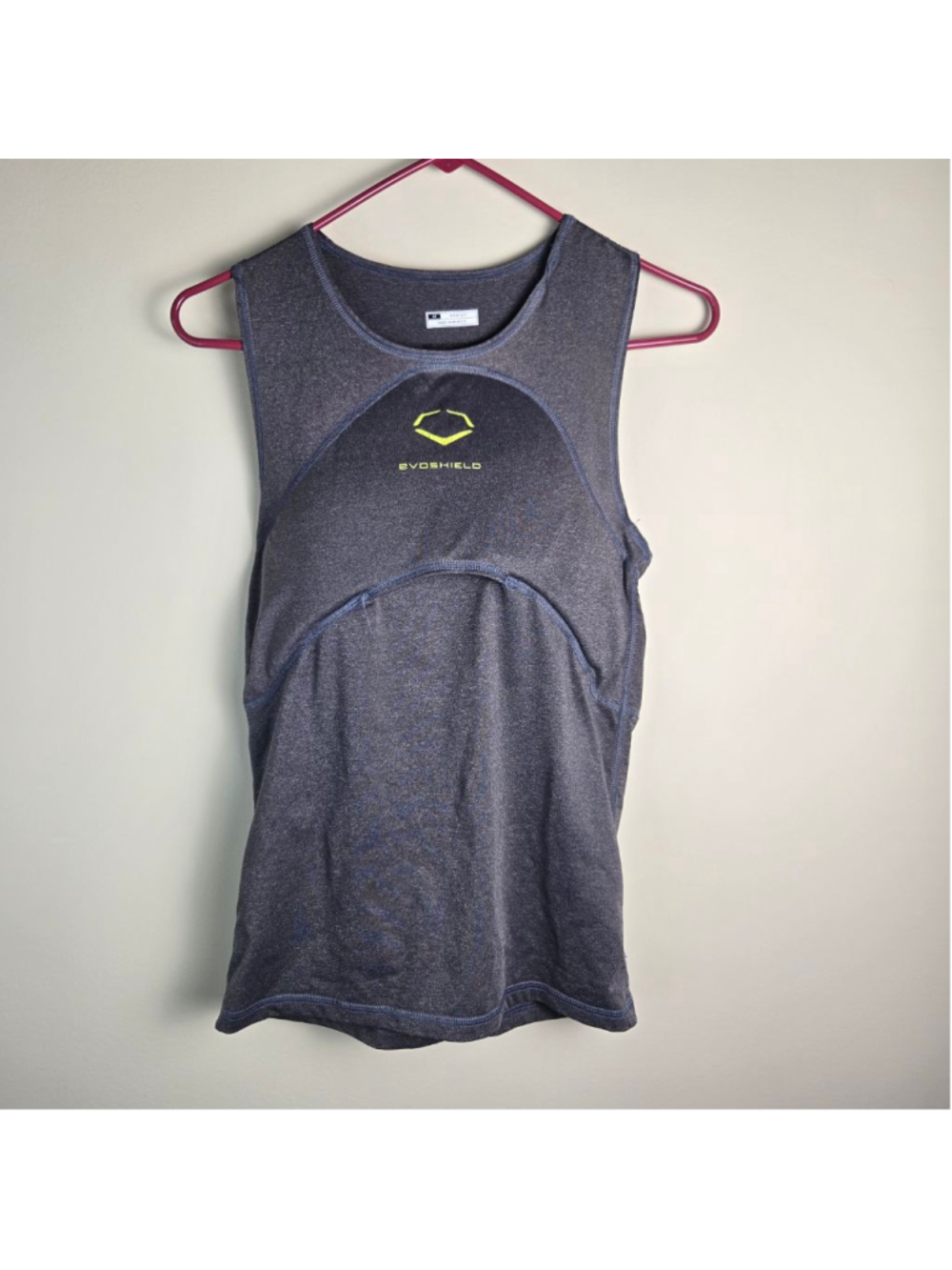 Men's Evoshield Gray Neon Yellow Tank Top M with protective inserts